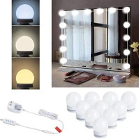 LED підсвітка для дзеркала Mirror Lights  набір із 10 лампочок з 3 режимами освітлення і USB живленням